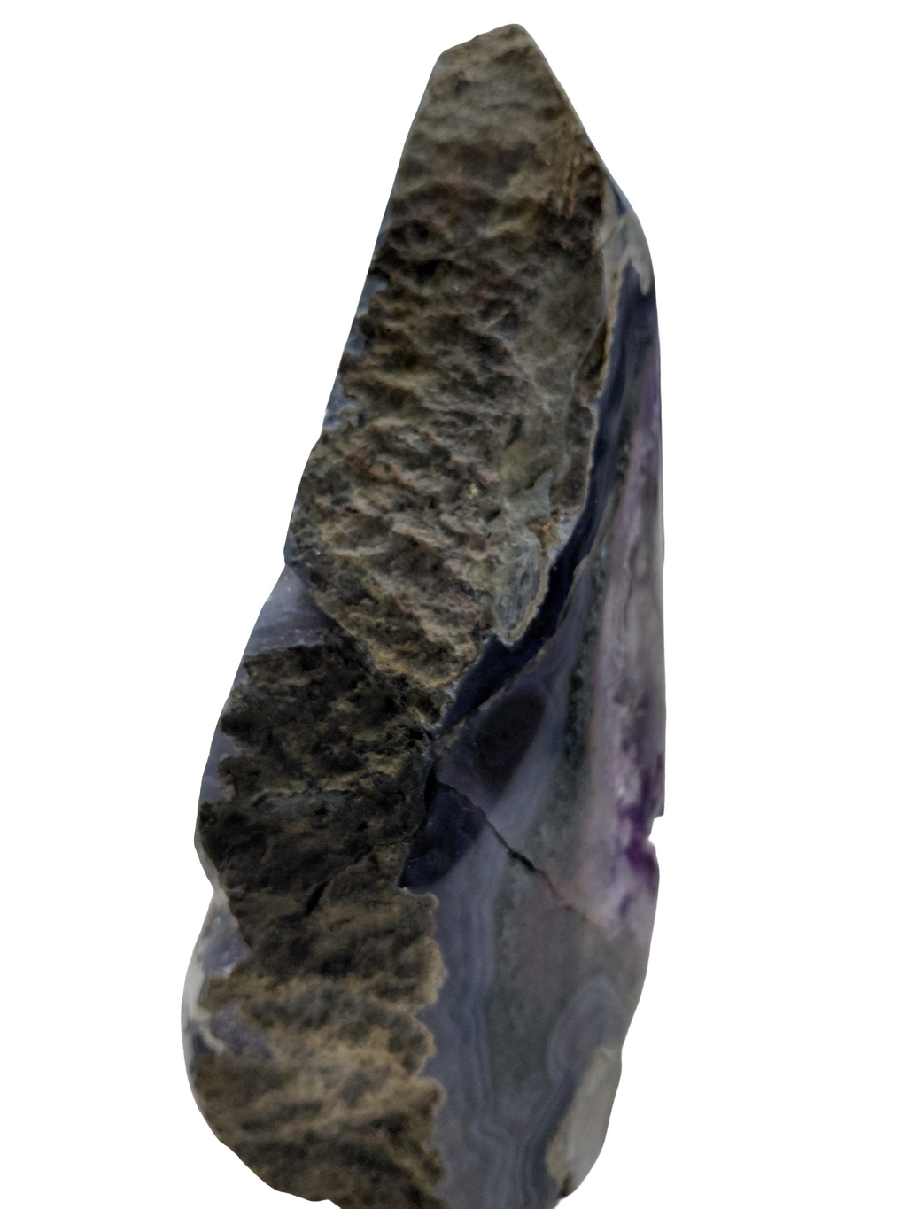 Deep Purple Amethyst Geode Cathedral with Agate Banding - 1.5 kg