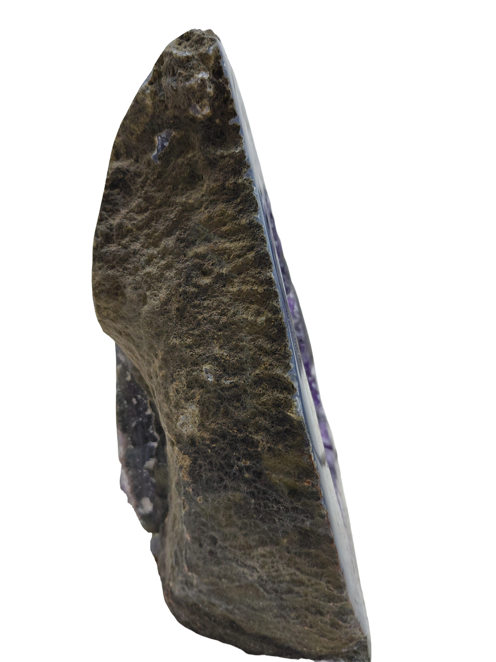 Deep Purple Amethyst Geode Cathedral with Agate Banding - 1.5 kg