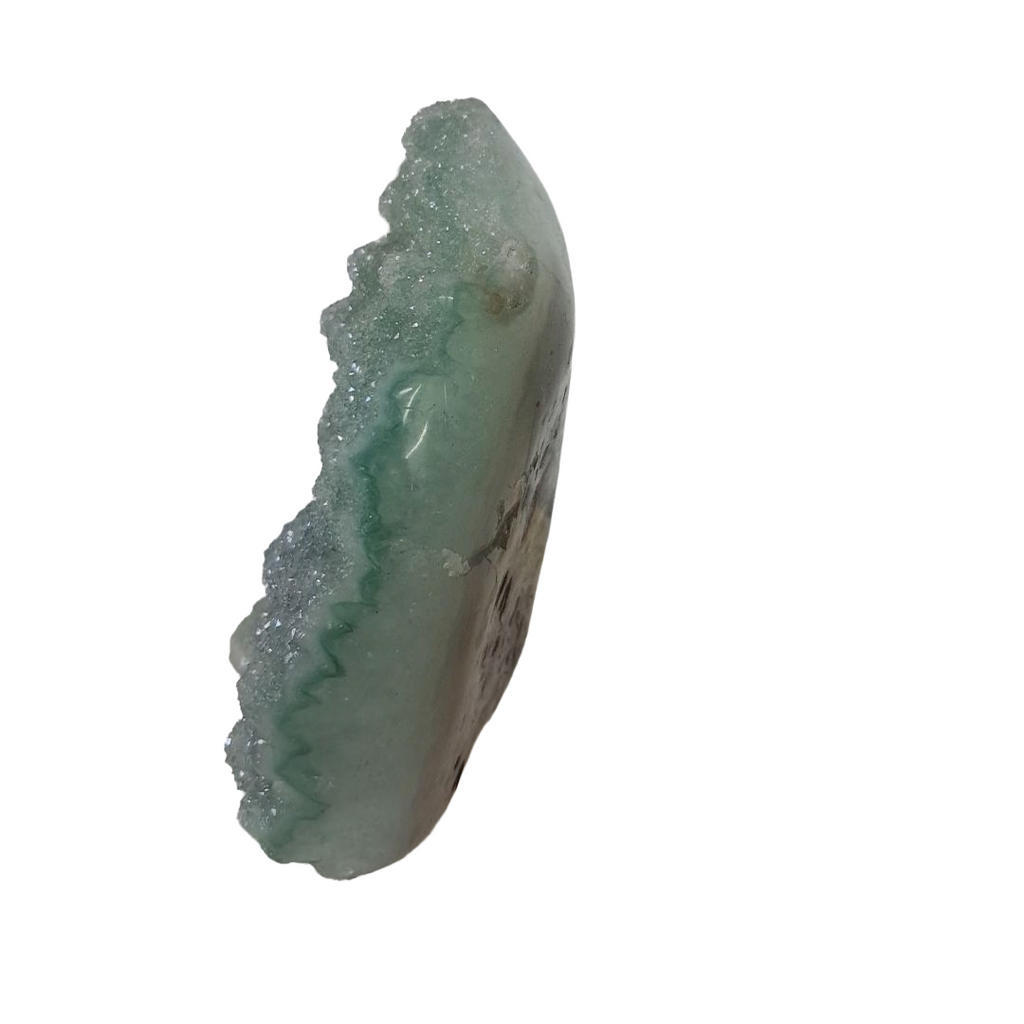 Rare Green Sugar Amethyst – Cut Base Specimen (0.55kg)